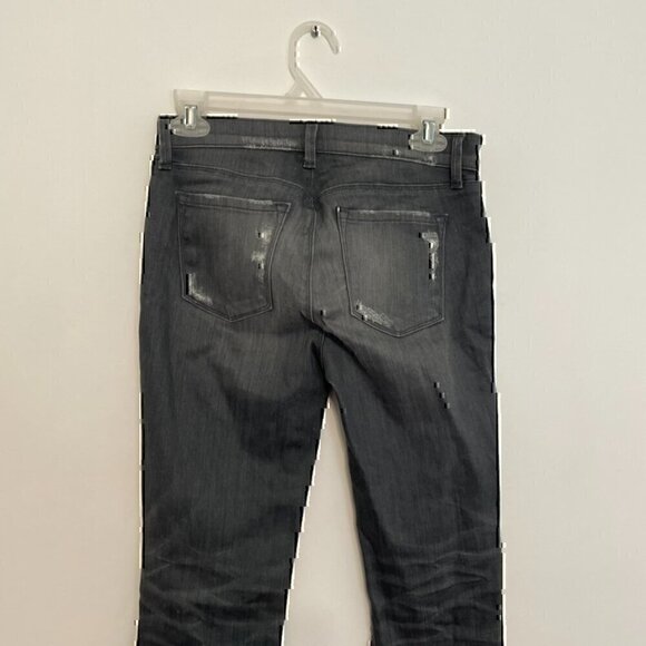 J BRAND Gray Ripped Rips Distressed Whiskered Faded Stretch Skinny Jeans 25 W25 - Picture 10 of 11